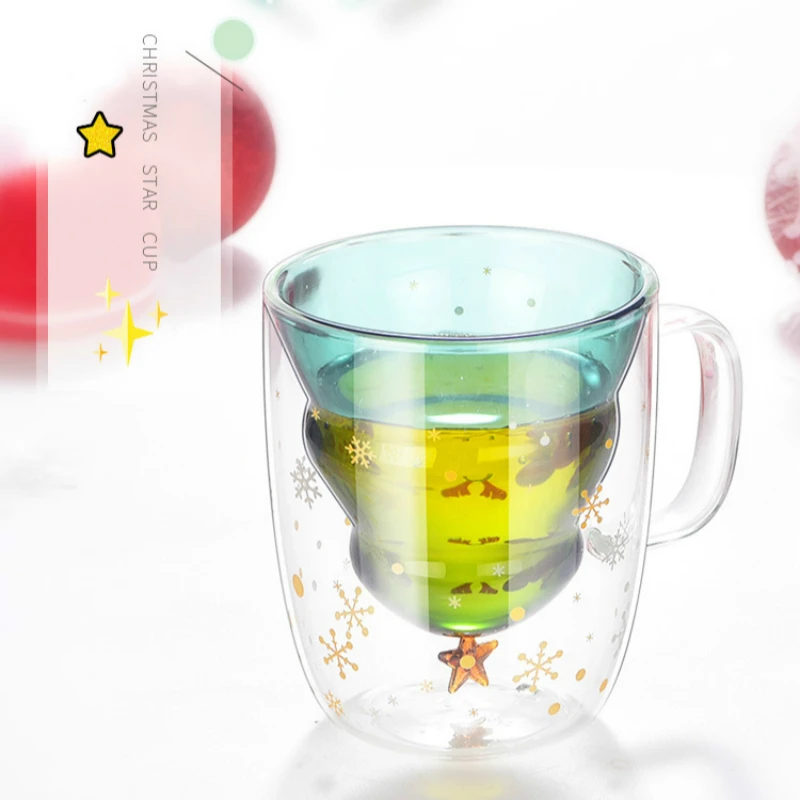 New 3D Christmas Tree Snowflake Double Glass Nespresso Tumbler Latte Coffee Mug Tazas Para Cafe Tea Milk Cup Best Christmas Gift
New 3D Christmas Tree Snowflake Double Glass Nespresso Tumbler Latte Coffee Mug Tazas Para Cafe Tea Milk Cup Best Christmas Gift