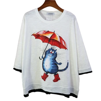 Oversize Women's Pullovers 2018 New Spring Summer Cartoon Printing Students Tops Half Sleeve Loose Cotton T-shirts for Mujer
Oversize Women's Pullovers 2018 New Spring Summer Cartoon Printing Students Tops Half Sleeve Loose Cotton T-shirts for Mujer
