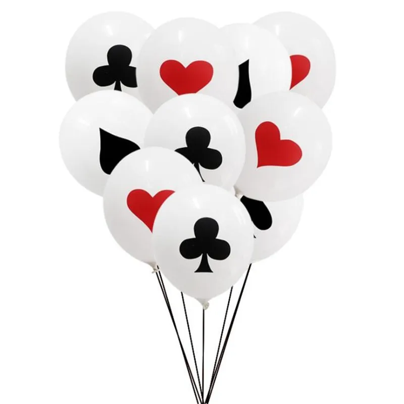 10pcs Poker Theme Clubs Diamonds Spades Hearts 12inch Latex Balloon Casino Family Party Poker Theme Balloons Decoration Supply
10pcs Poker Theme Clubs Diamonds Spades Hearts 12inch Latex Balloon Casino Family Party Poker Theme Balloons Decoration Supply