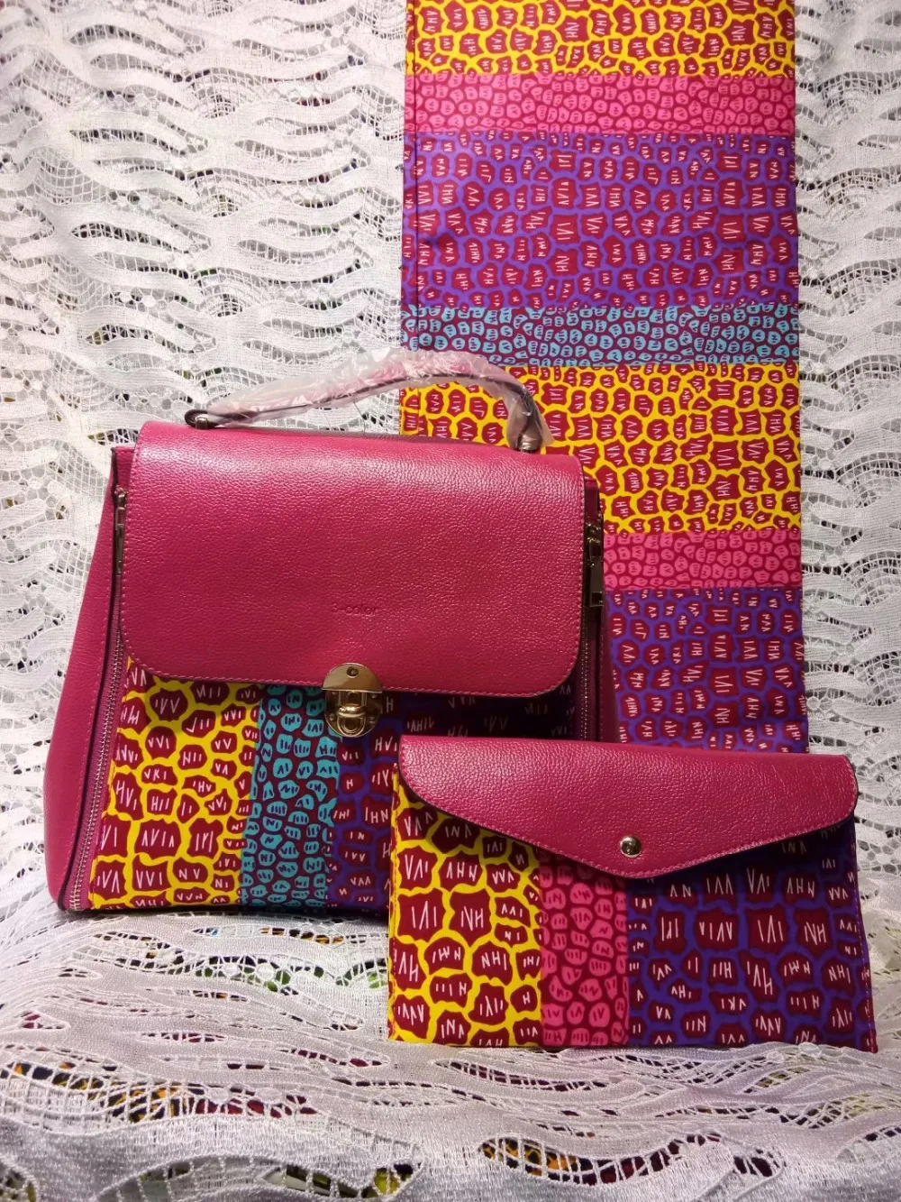 fashion women bag set java wax print fabric handbag and purse nigerian new arrival high quality 6yard/lot 002-16 | Дом и сад