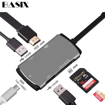 Basix Type c to hdmi USB-C USB 3.1 Type C Hub to HDMI SD TF Card Reader USB 3.0 For Samsung Galaxy S8 S9 Macbook Pro
Basix Type c to hdmi USB-C USB 3.1 Type C Hub to HDMI SD TF Card Reader USB 3.0 For Samsung Galaxy S8 S9 Macbook Pro