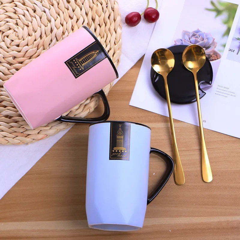 Nordic style ceramic cup cover spoon mug girl student simple art large capacity coffee cup B
Nordic style ceramic cup cover spoon mug girl student simple art large capacity coffee cup B