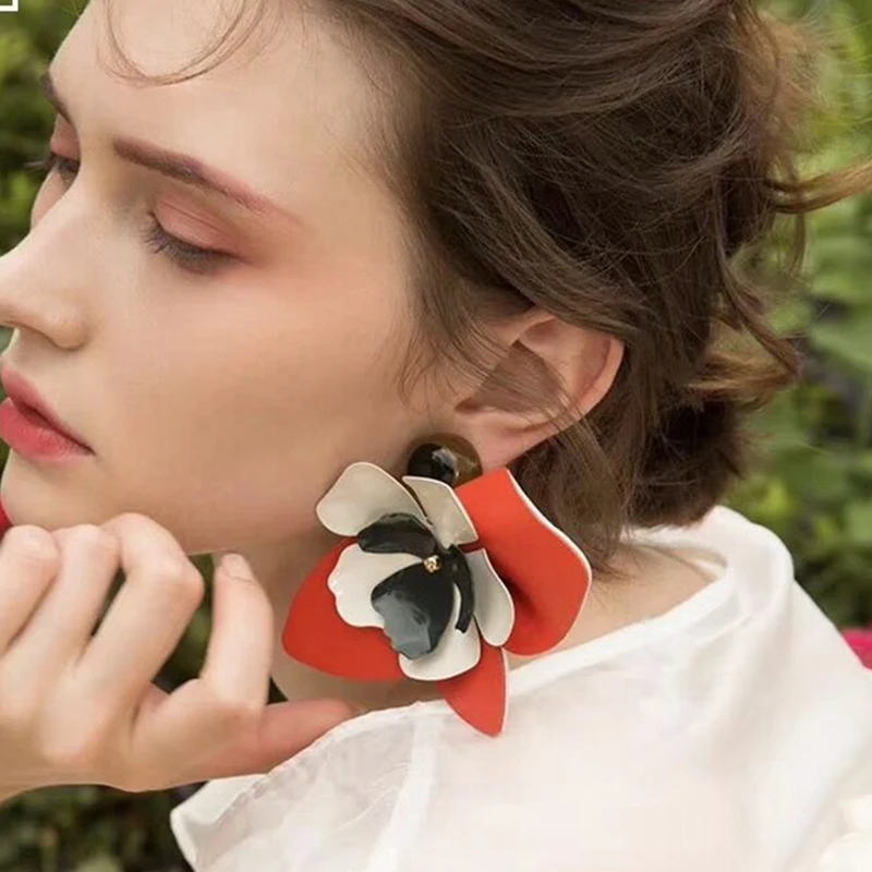 Exaggerated Big Flower Drop Earrings for Women pendientes PU Leather Colorful Dangle Earrings 3A1020
Exaggerated Big Flower Drop Earrings for Women pendientes PU Leather Colorful Dangle Earrings 3A1020