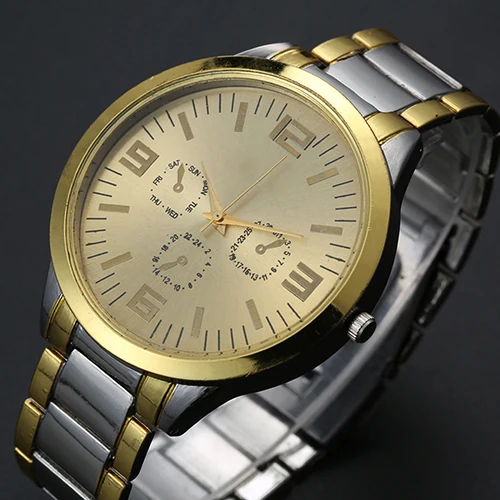 New Men Casual Business Golden Silver Color Stainless Steel Band Quartz Wrist Watch 181 G6TN AJY2
New Men Casual Business Golden Silver Color Stainless Steel Band Quartz Wrist Watch 181 G6TN AJY2