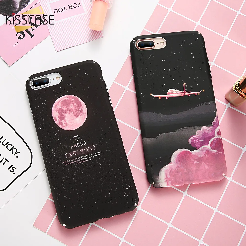 Милый матовый чехол KISSCASE для iPhone 8 7 Plus модный милый пар X XR XS Max 6 6s 5 5s SE |