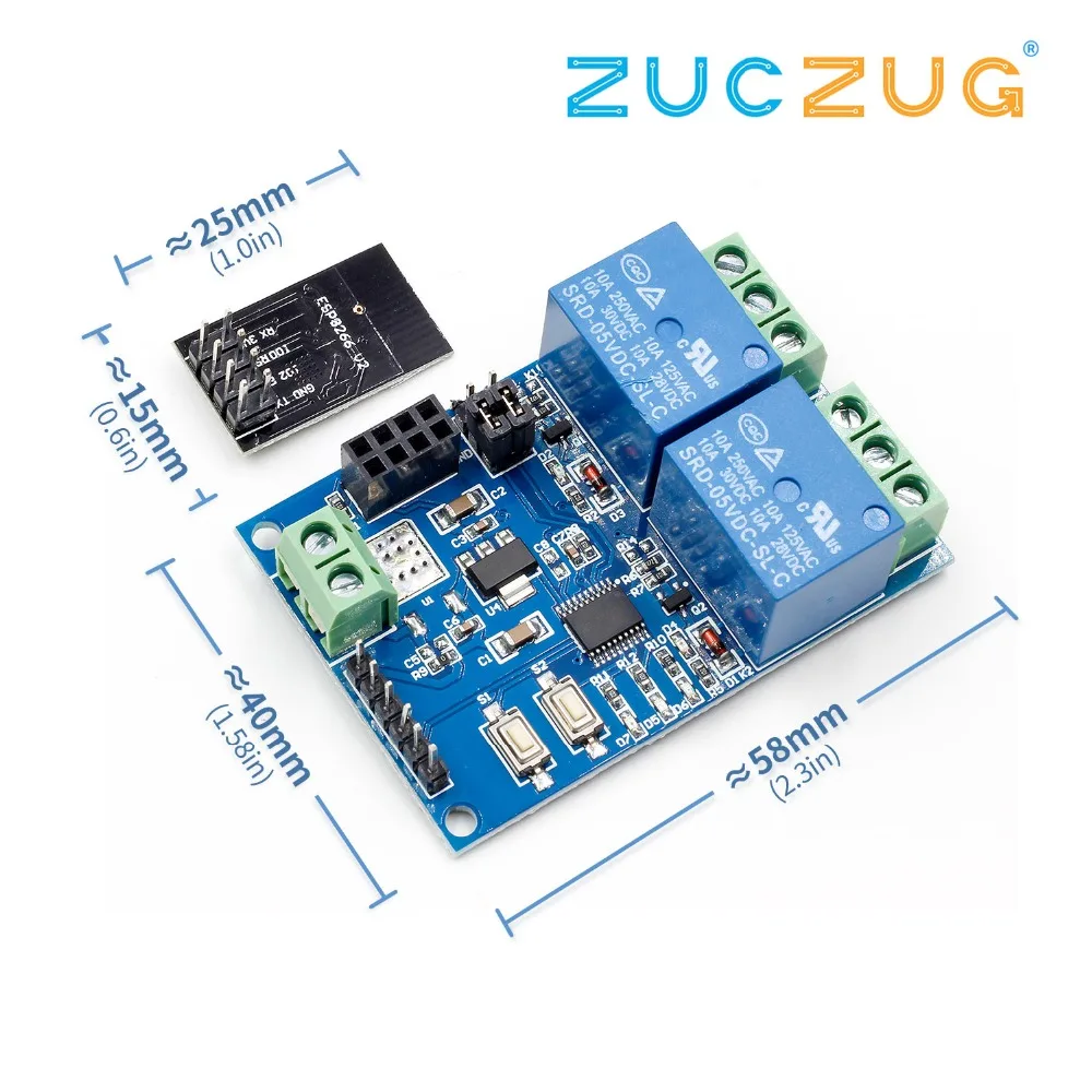 5V ESP8266 ESP-01 2 Channel WiFi Relay Module 2-Channel Relay Module For IOT Smart Home Phone APP Controller
5V ESP8266 ESP-01 2 Channel WiFi Relay Module 2-Channel Relay Module For IOT Smart Home Phone APP Controller