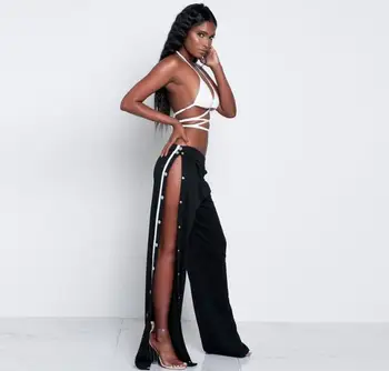 2020 Newest Casual Wide Leg Pants Female Rivet Single Breasted High Split Wide Leg Pants Trousers Women Trousers
2020 Newest Casual Wide Leg Pants Female Rivet Single Breasted High Split Wide Leg Pants Trousers Women Trousers
