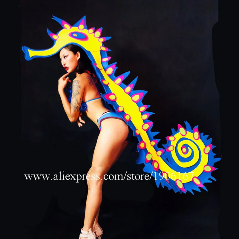Bar Party Fluorescent Hippocampus Bikini Set Female Singer Dj Ds Dance Team Ballroom Costumes Stage Props Halloween Clothes
Bar Party Fluorescent Hippocampus Bikini Set Female Singer Dj Ds Dance Team Ballroom Costumes Stage Props Halloween Clothes