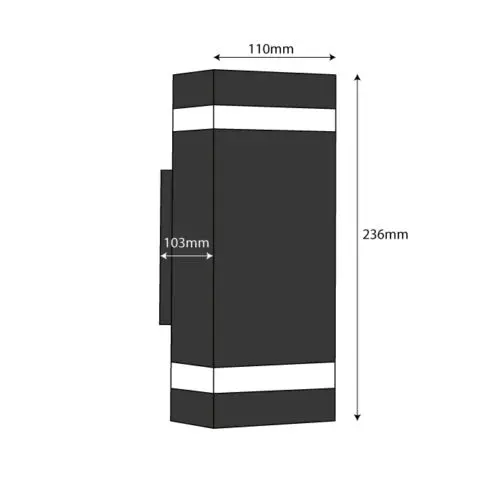 2018 New Black Large Indoor / Outdoor Double Up & Down Wall Light AC85-265V IP54 Internal lamp holders and terminal block 
2018 New Black Large Indoor / Outdoor Double Up & Down Wall Light AC85-265V IP54 Internal lamp holders and terminal block