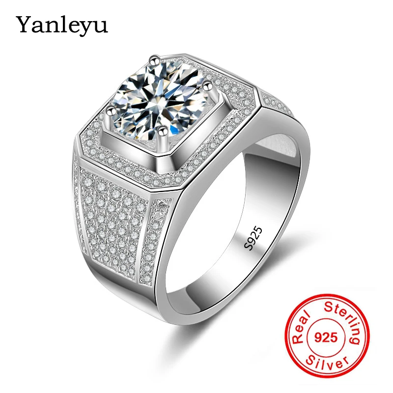 Yanleyu Luxury Big Brand Wedding Rings for Men 100% Real 925 Sterling Silver Round AAA+ Cubic Zircon CZ Stone Fine Jewelry PR185
Yanleyu Luxury Big Brand Wedding Rings for Men 100% Real 925 Sterling Silver Round AAA+ Cubic Zircon CZ Stone Fine Jewelry PR185