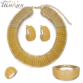 MUKUN Exquisite indian jewelry Golden color Nigeria big Necklace african beads jewelry set wholesale Mother's Day gift Design
MUKUN Exquisite indian jewelry Golden color Nigeria big Necklace african beads jewelry set wholesale Mother's Day gift Design