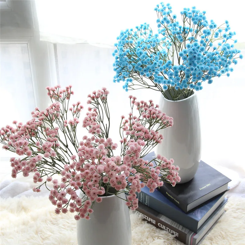 

2018 Artificial Flowers Artificial Silk Fake Flowers Baby's Breath Floral Wedding Bouquet Party Decors