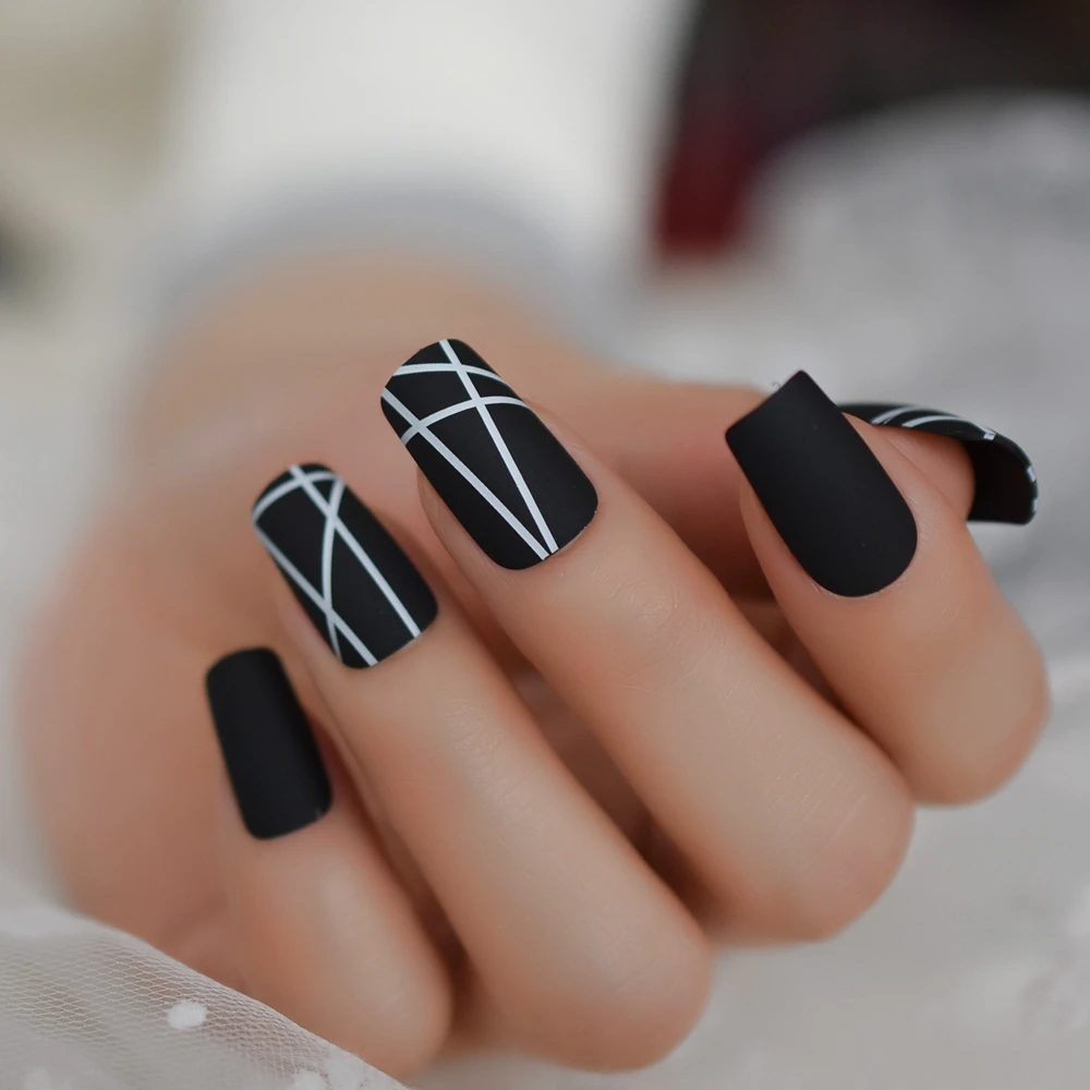 Ногти Квадратные Дизайн Темные