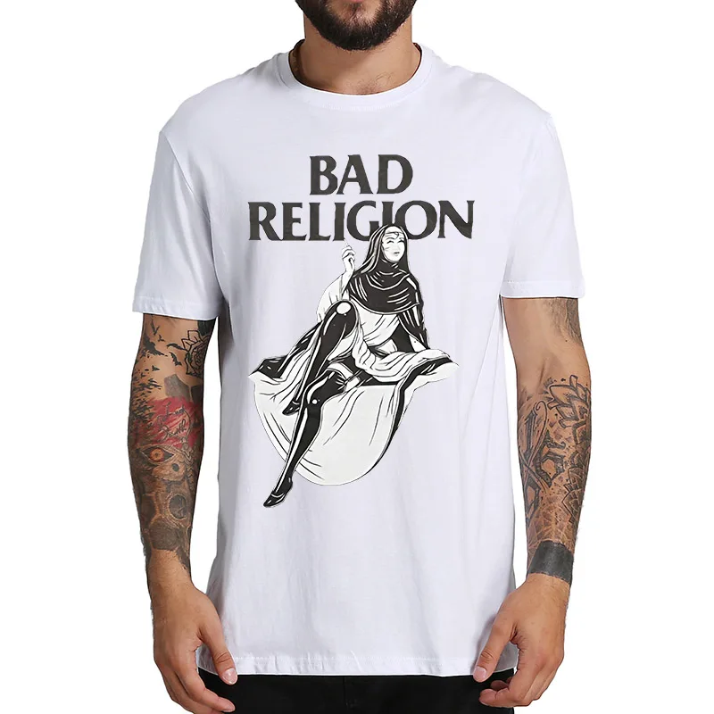 EU Size 100% Cotton T Shirt Bad Religion Band Sexy Nun Smoking Punk Rock T-shirts Round Neck Casual Tops Tee 
EU Size 100% Cotton T Shirt Bad Religion Band Sexy Nun Smoking Punk Rock T-shirts Round Neck Casual Tops Tee