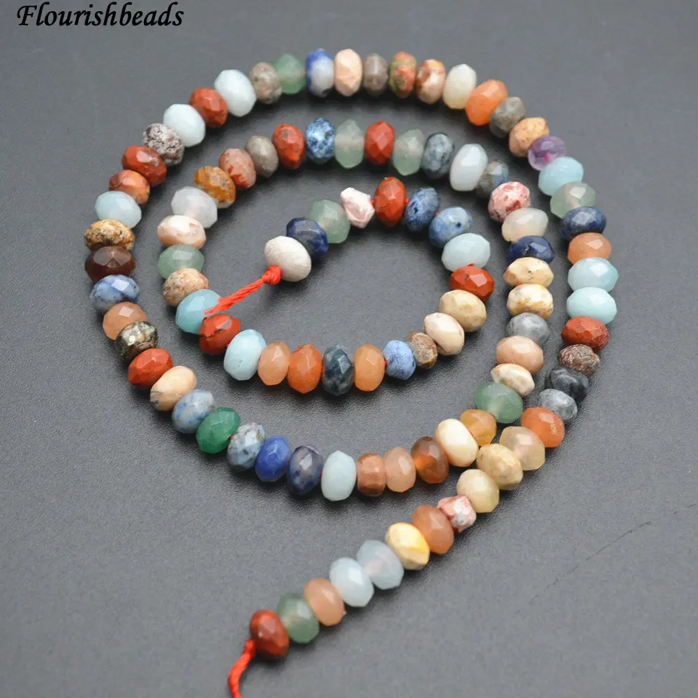 Wholesale Natural Mix Semi Precious Stone 4x6mm Rondelle Spacer Loose Beads Fit Fashion Jewelry Making | Украшения и аксессуары