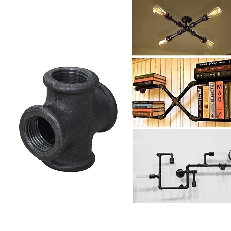 5Pcs/Lot G3/4" DN3/4 retro Industrial Threaded BSP Wall Mount Water Pipe Accessory Black Cross Bookshelf Iron Cast Pipe Fittings
5Pcs/Lot G3/4" DN3/4 retro Industrial Threaded BSP Wall Mount Water Pipe Accessory Black Cross Bookshelf Iron Cast Pipe Fittings