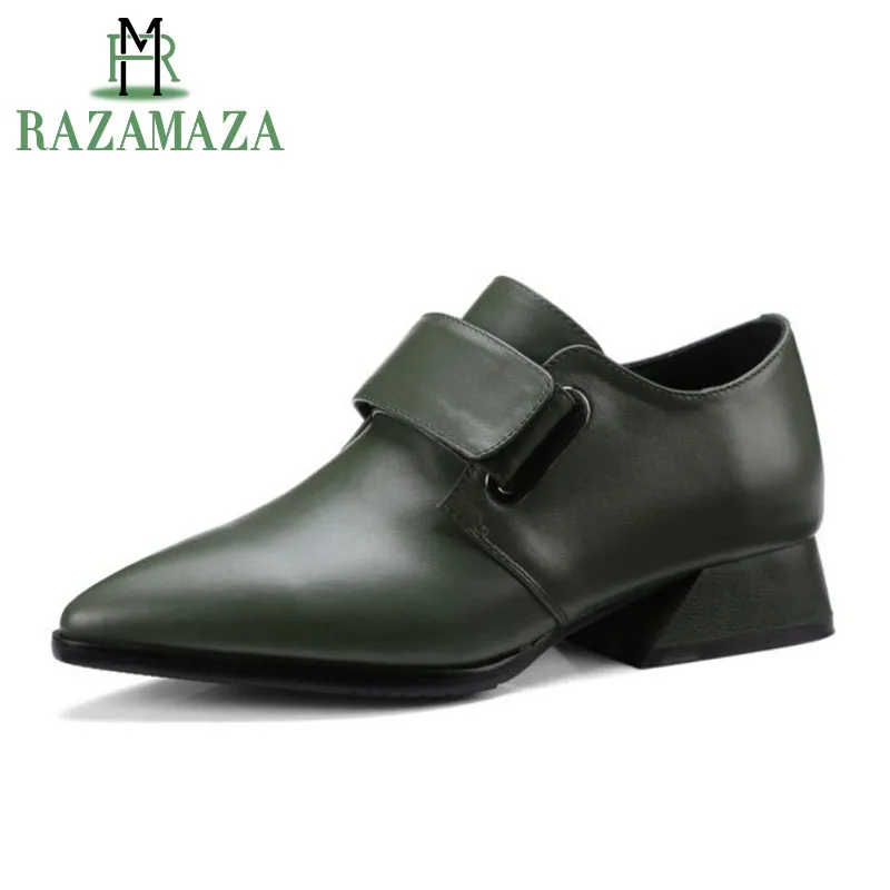 ZALAVOR Women Higyh Heels Shoes Real Leather Thick Heels Ponited Toe Women Pumps Fashion Vintage Ladies Shoes Size 34-42
ZALAVOR Women Higyh Heels Shoes Real Leather Thick Heels Ponited Toe Women Pumps Fashion Vintage Ladies Shoes Size 34-42