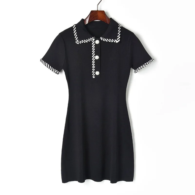 Summer Korean Office Lady Knit Sweater Dress Women Casual Party Club Black White Dress 2019 Autumn Elegant Vintage Mini Dress
Summer Korean Office Lady Knit Sweater Dress Women Casual Party Club Black White Dress 2019 Autumn Elegant Vintage Mini Dress