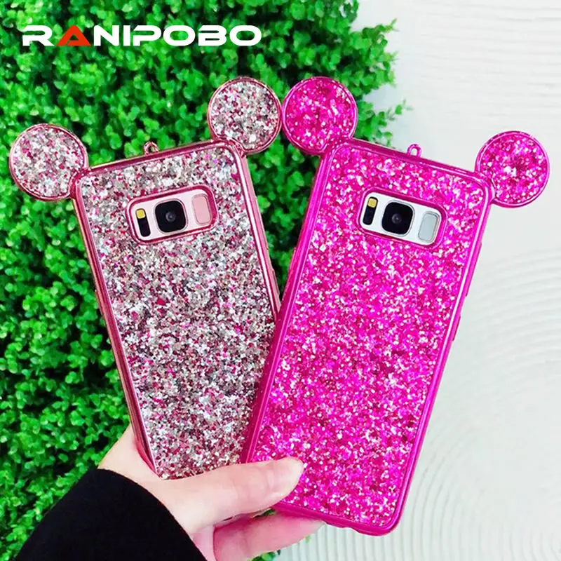 Rhinestone Glitter Bling 3D mouse ear Phone Case For Samsung Galaxy S6 S6edge S7 S7edge S8 S8Plus Soft plating Back Cover
Rhinestone Glitter Bling 3D mouse ear Phone Case For Samsung Galaxy S6 S6edge S7 S7edge S8 S8Plus Soft plating Back Cover