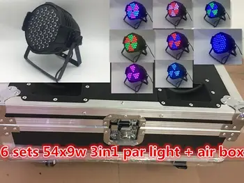 Flight Case+6pcs / 54x9W 3 in 1 RGBW LED Par Light DMX512 led Par Light Stage Light for Party Bar KTV Disco DJ Lantern
Flight Case+6pcs / 54x9W 3 in 1 RGBW LED Par Light DMX512 led Par Light Stage Light for Party Bar KTV Disco DJ Lantern
