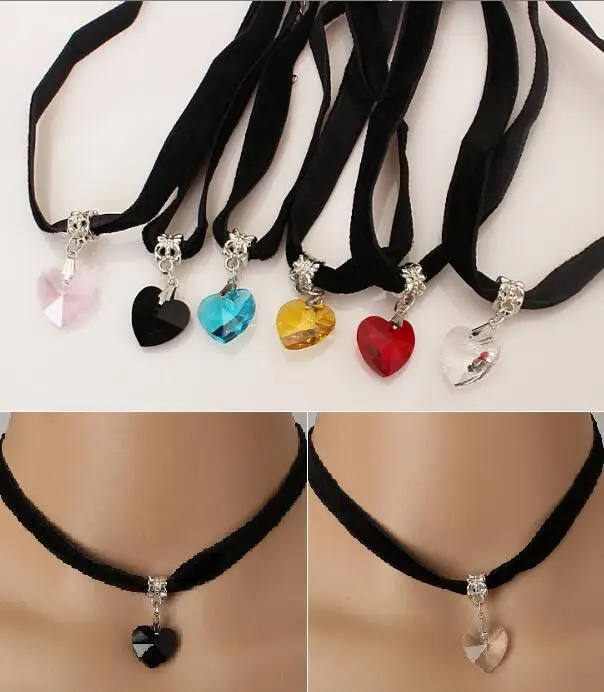 N381 New cheap Gothic Velvet Heart Crystal Choker Handmade Necklace Pendant Retro for women jewelry gift wholesale
N381 New cheap Gothic Velvet Heart Crystal Choker Handmade Necklace Pendant Retro for women jewelry gift wholesale