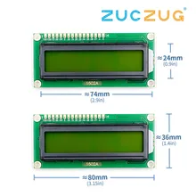 1 pièces LCD1602 1602 module écran vert 16x2 caractère module d'affichage LCD. 1602 5V écran vert et code blanc pour arduino(China)