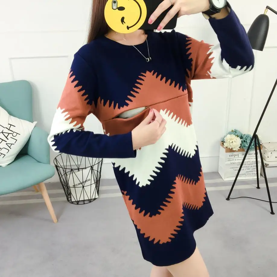 2019 winter postpartum women contrast color thick knitting nursing sweater lactation clothes breastfeeding knitted pullovers
2019 winter postpartum women contrast color thick knitting nursing sweater lactation clothes breastfeeding knitted pullovers
