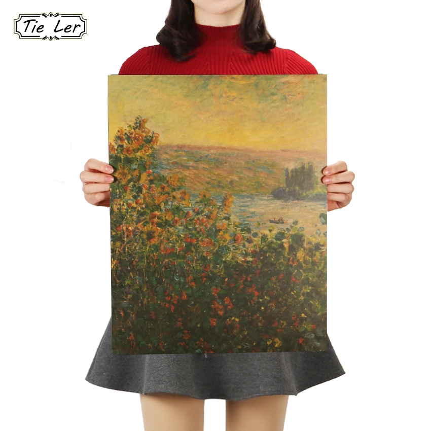 TIE LER Classic Nostalgia Poster Claude Monet Landscape Oil Painting Wall Sticker Retro Coffee Bar Home Decor Sticker 47x36cm
TIE LER Classic Nostalgia Poster Claude Monet Landscape Oil Painting Wall Sticker Retro Coffee Bar Home Decor Sticker 47x36cm