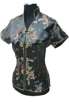 Black Women's Satin Rayon Shirt Tops Short-Sleeve V-Neck Blouse Chinese National Trend Tang Suit Size S M L XL XXL XXXL A003-E
Black Women's Satin Rayon Shirt Tops Short-Sleeve V-Neck Blouse Chinese National Trend Tang Suit Size S M L XL XXL XXXL A003-E