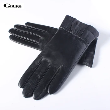 Gours Fall and Winter Women's Genuine Leather Gloves Ladies Black Fashion Goatskin Finger Gloves Warm New Arrival GSL060
Gours Fall and Winter Women's Genuine Leather Gloves Ladies Black Fashion Goatskin Finger Gloves Warm New Arrival GSL060