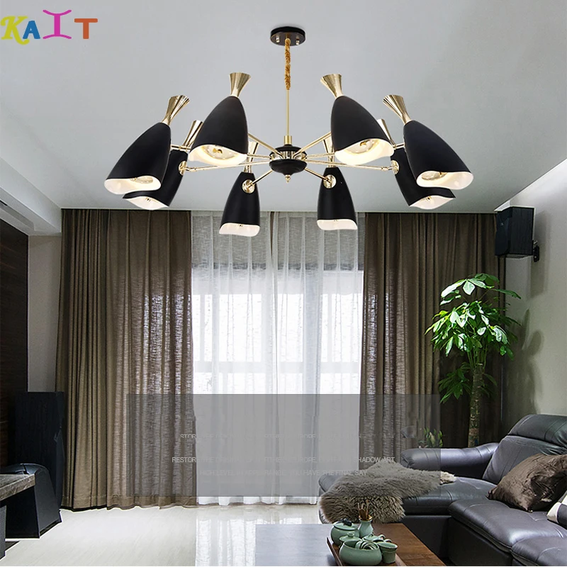 KAIT Vintage Golden black Ceiling Chandeliers Multiple Rod Wrought Iron Chandeliers Lamp E27 Bulb
KAIT Vintage Golden black Ceiling Chandeliers Multiple Rod Wrought Iron Chandeliers Lamp E27 Bulb