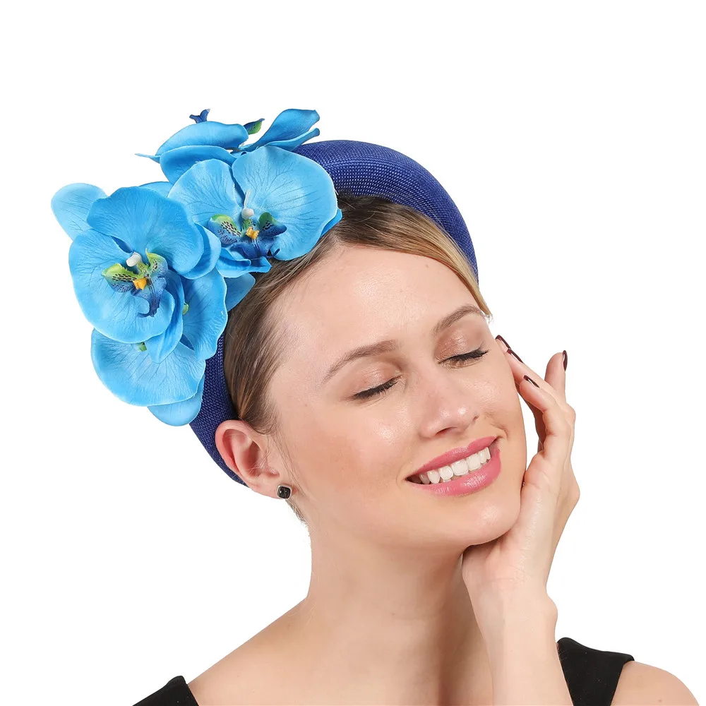 elegant women millinery hair accessories Phalaenopsis flower headband Lady royal blue hat imitation linen Fascinator base XMF293
elegant women millinery hair accessories Phalaenopsis flower headband Lady royal blue hat imitation linen Fascinator base XMF293