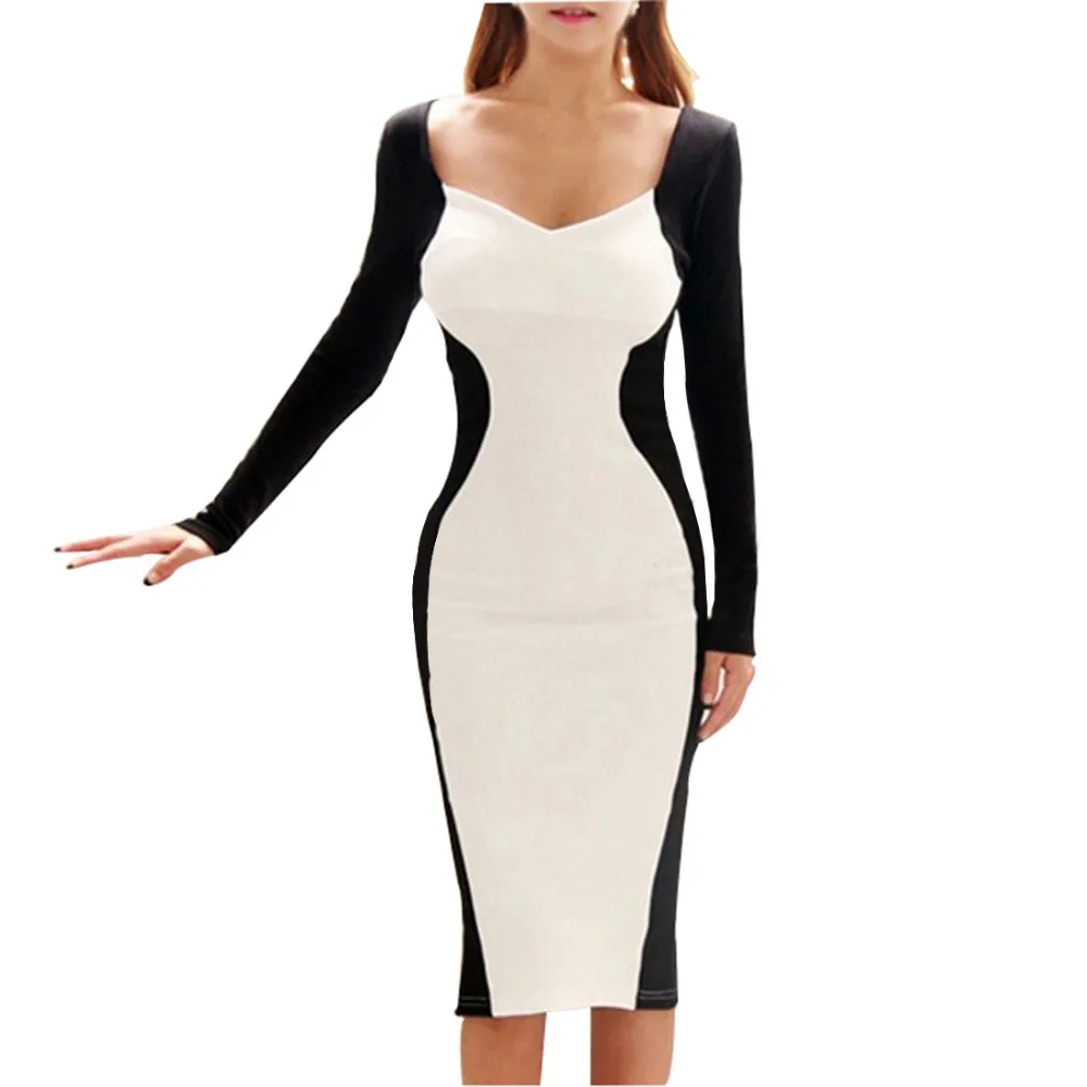 H0255 Wholesale Hot Sale New Fashion Full Sleeve Patchwork Pencil Party Evening Sexy Bodycon Women Dresses Size S M L XL XXL
H0255 Wholesale Hot Sale New Fashion Full Sleeve Patchwork Pencil Party Evening Sexy Bodycon Women Dresses Size S M L XL XXL