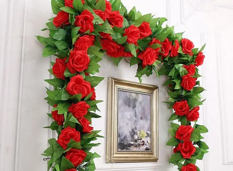 

Wedding Decorations Fake Silk Roses Ivy Vine Artificial Flowers With Green Leaves Hanging Garland For Home Decor Wholesale 31611