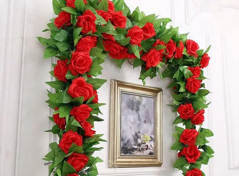 Wedding Decorations Fake Silk Roses Ivy Vine Artificial Flowers With Green Leaves Hanging Garland For Home Decor Wholesale 31611
Wedding Decorations Fake Silk Roses Ivy Vine Artificial Flowers With Green Leaves Hanging Garland For Home Decor Wholesale 31611