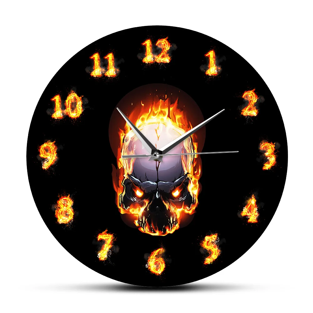 Demon Skull In Fire With Burning Numbers Modern Wall Clock Heavy Metal Flaming Hell Death Skull Wall Watch Halloween Horror Art
Demon Skull In Fire With Burning Numbers Modern Wall Clock Heavy Metal Flaming Hell Death Skull Wall Watch Halloween Horror Art