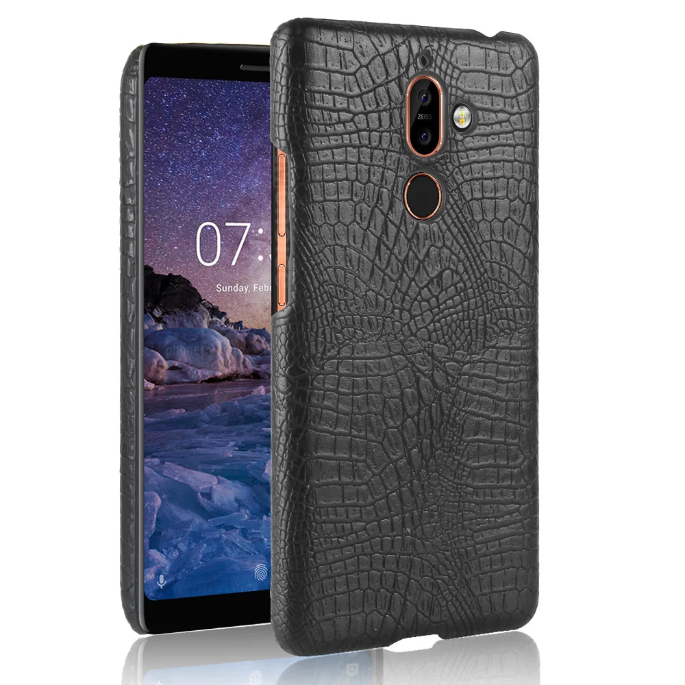 Кожаный чехол для NoKia 7 Plus роскошная модель крокодиловой кожи противоударный
