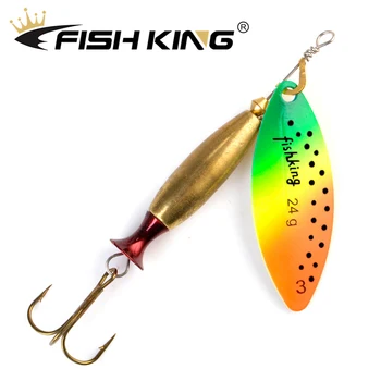 FISH KING 1pc 18g/24g Long Cast Spinner Bait Fishing Lure Fishing Tackle Artificial Hard Baits Metal Pike Lures With Treble Hook
FISH KING 1pc 18g/24g Long Cast Spinner Bait Fishing Lure Fishing Tackle Artificial Hard Baits Metal Pike Lures With Treble Hook