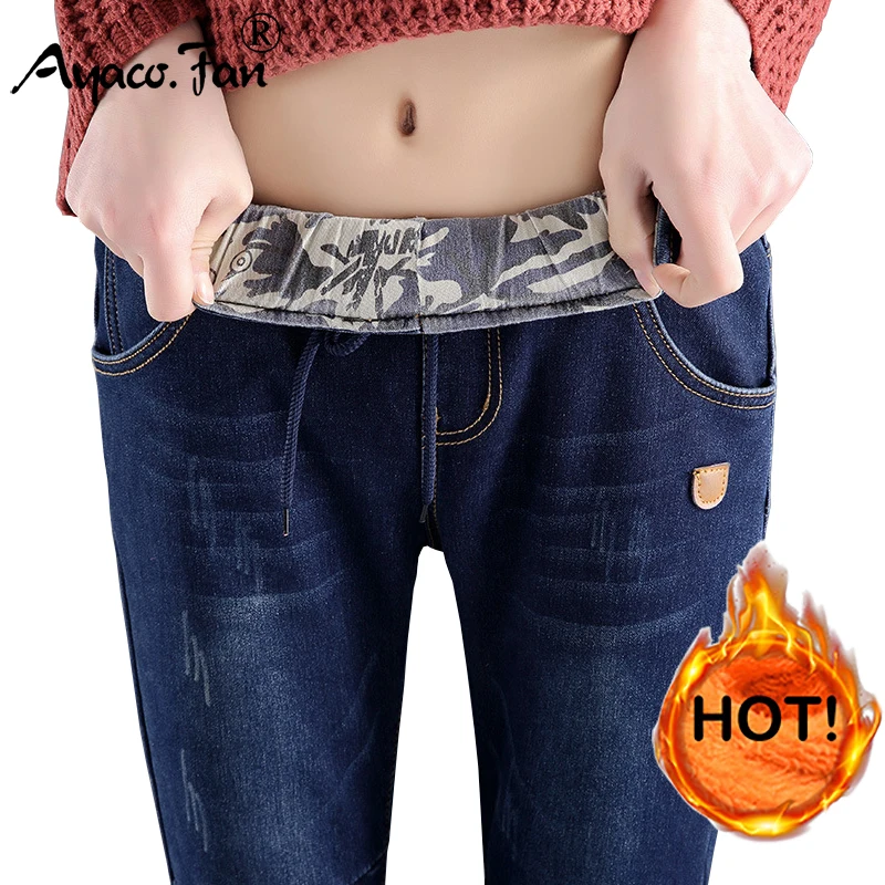 2019 Denim Warm Black Pants with Velvet Fashion Women Elastic Waist Slim Stretch Harem Female Winter Jeans Feet Pantalones mujer
2019 Denim Warm Black Pants with Velvet Fashion Women Elastic Waist Slim Stretch Harem Female Winter Jeans Feet Pantalones mujer
