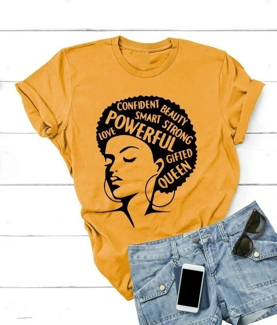 Afro Lady Shirt Women Feminist Tee Girl Power Tshirt Summer Fashion T-shirt Inspiring Words Letters Printing Cotton-J731
Afro Lady Shirt Women Feminist Tee Girl Power Tshirt Summer Fashion T-shirt Inspiring Words Letters Printing Cotton-J731