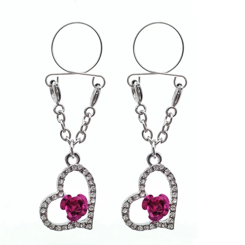 2pcs Sexy Non pierced Clip On Nipple Ring Jewelry Fake Nipple Shield heart rose flower Dangle Adjustable Body piercing Jewelry
2pcs Sexy Non pierced Clip On Nipple Ring Jewelry Fake Nipple Shield heart rose flower Dangle Adjustable Body piercing Jewelry