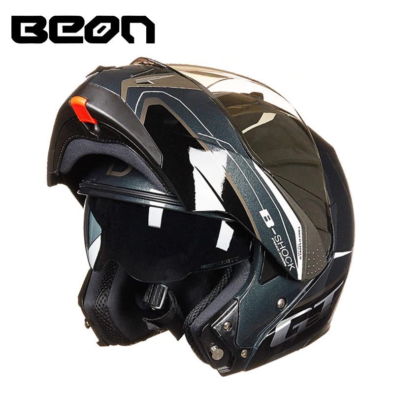 Мотоциклетный модульный шлем BEON casco защитный с двойными линзами для езды по