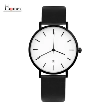 2017Enmex creative style cool wristwatch cool black charm with calendar casual leather band fashion Stylish clock quartz watch
2017Enmex creative style cool wristwatch cool black charm with calendar casual leather band fashion Stylish clock quartz watch