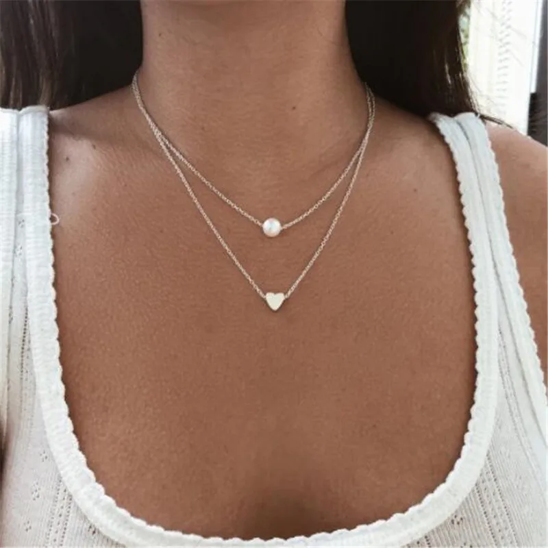 LUSION Trendy Simulated Pearl Heart Choker Necklace for Woman Gold Sliver Color Collar Layered Charms Necklace Statement Jewelry
LUSION Trendy Simulated Pearl Heart Choker Necklace for Woman Gold Sliver Color Collar Layered Charms Necklace Statement Jewelry