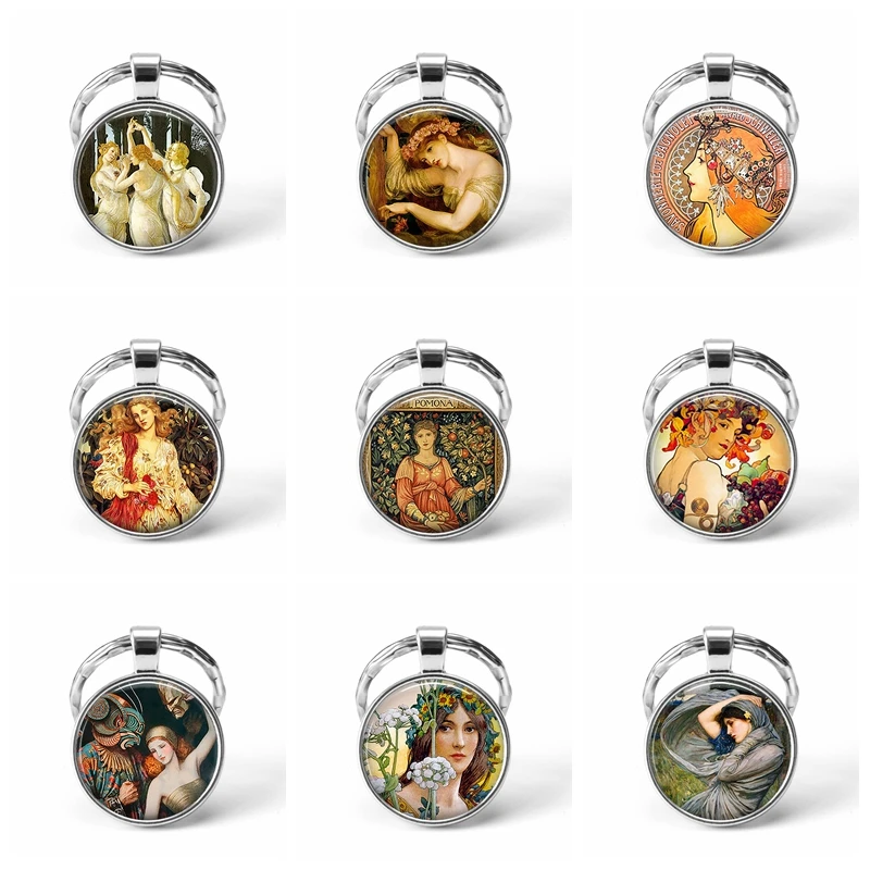 Vintage Alphonse Mucha Art Picture Glass Cabochon Klimt Religion Key Chains Creative Handmade Jewelry Accessories for Women
Vintage Alphonse Mucha Art Picture Glass Cabochon Klimt Religion Key Chains Creative Handmade Jewelry Accessories for Women