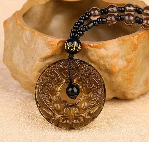 Obsidian double PI xiu safety clasp transport ring for men and women to be the year of birth peace pendant | Украшения и
