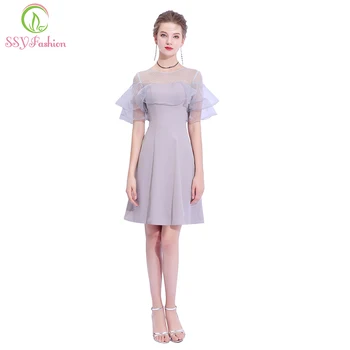 Clearance Simple Grey Cocktail Dress Banquet Elegant Short Sleeved Knee-length Party Formal Gown Robe De Soiree
Clearance Simple Grey Cocktail Dress Banquet Elegant Short Sleeved Knee-length Party Formal Gown Robe De Soiree
