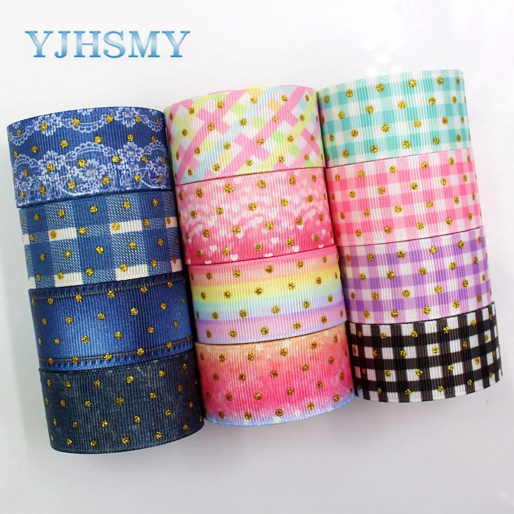YJHSMY G-18808-866 25 mm 10 yards golden glitter printed grosgrain ribbon DIY headdress wedding gift packaging material
YJHSMY G-18808-866 25 mm 10 yards golden glitter printed grosgrain ribbon DIY headdress wedding gift packaging material