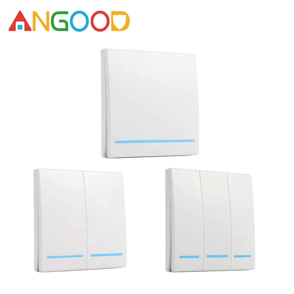 ANGOOD Smart Home 433MHz Wall Panel Wireless Remote Transmitter 1 2 3 Button RF Controller Switch For Light Lamp Smart Control
ANGOOD Smart Home 433MHz Wall Panel Wireless Remote Transmitter 1 2 3 Button RF Controller Switch For Light Lamp Smart Control