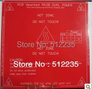 

3D printer PCB hot bed Mk2b 12/24V dual power heated bed 214x214mm Mk2a Mk1